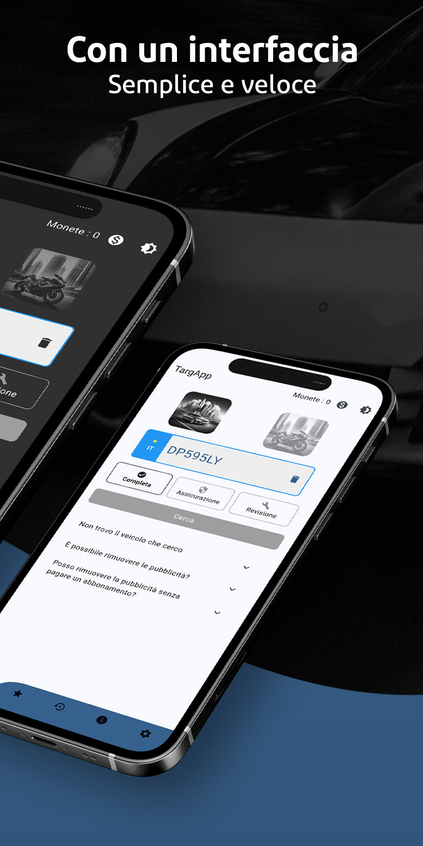 TargApp — interfaccia principale dell'app